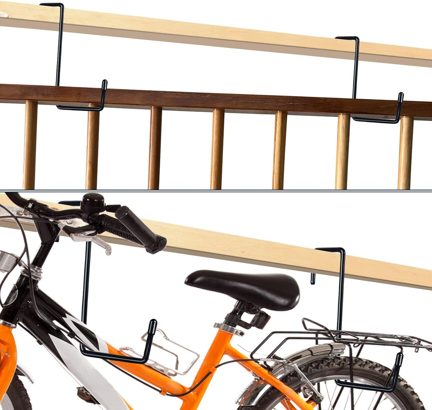 Large Vinyl Coated Heavy Duty Garage Storage Utility Hanging Hooks (6 Pack) - Rafter Hanger Hooks for Bicycle, Ladder, Fence, Pool Cover, Sport Equipment & More