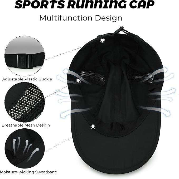 CLAPE Outdoor Sun Visor Hats Lightweight Waterproof Breathable Sports Hat UPF50+ Ultra Thin Cooling Baseball Hats