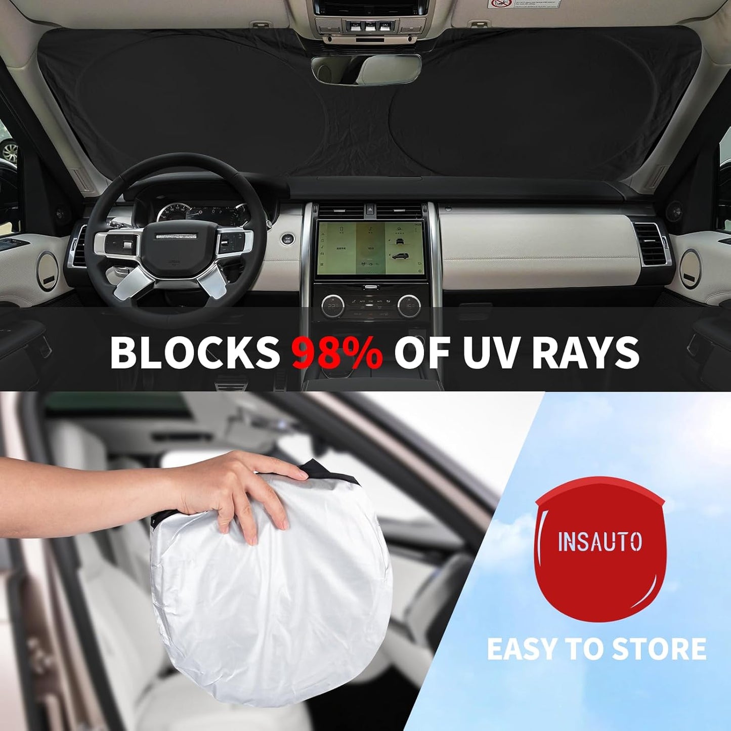 for Cadillac Escalade SRX XT5 XT6 STS DTS XT4 DeVille 2017 2018-2022 2023 2024 Windshield Sun Shade- Car Sunshades for Front Windows Shield Cover Custom Fit Cadillac SRX 2025 Accessories Sun Visor