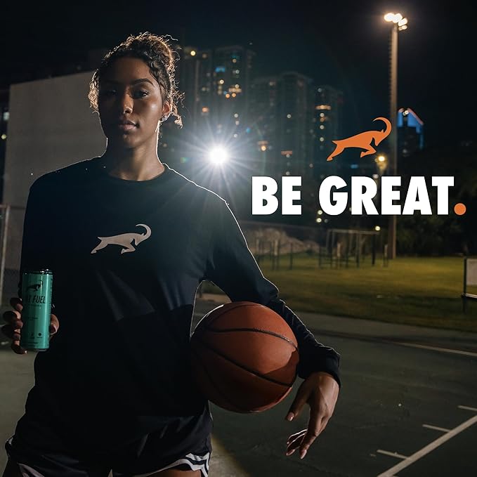 G.O.A.T. Fuel Energy Drink, Co-Founded by Jerry Rice, Natural Caffeine, Electrolytes, BCAAs, Cordyceps Mushrooms & Antioxidants, Light Carbonation Pre Workout, 12 Pack, 12 FL Oz, Gummy Bear