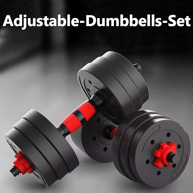 Adjustable Dumbbell Set, 5-44 lbs Free Weight Set with Connector for Barbell, Dumbbells, Push-Up Options, Fitness Exercises for Home Gym Suitable Men/Women