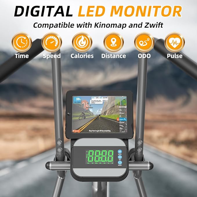 VANSWE Recumbent Exercise Bike with Arm Exerciser for Seniors Adults Home Training - Elliptical Recumbent Cross Trainer with Magnetic Resistance, Free App, Bluetooth Connectivity and Pulse Sensor