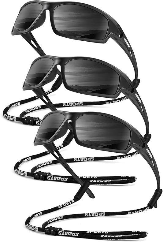 Polarized-Sunglasses-Men Sports Mens-Sunglasses: Sun-Glasses with UV400 Protection for Driving Golf Fishing Running