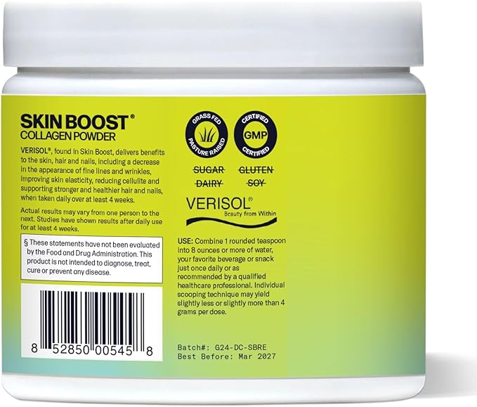 Sparkle Wellness Skin Boost (Orange) [50-Serves] | Collagen Powder Supplement with VERISOL Bioactive Hydrolyzed Collagen Peptides & Vitamin C to Improve Skin, Hair & Nail Health