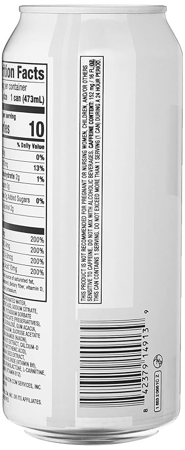 Amazon Brand - Solimo Silver Energy Drink, Sugar-Free, Vegan, Low-Calorie, 16 fl oz (Pack of 12)