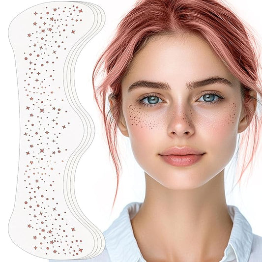 Rose Gold Glitter Freckles Face Tattoo, Sparkle Face Glitter Speckles, 4pcs Makeup Patches