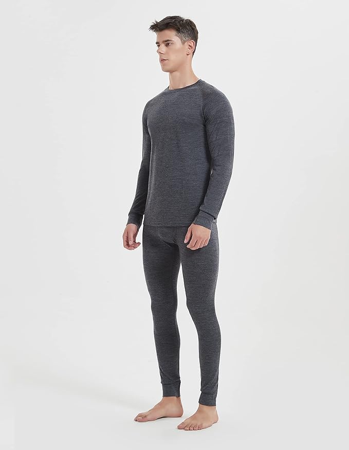 Iguana Mens 100% Merino Wool Base Layer Sets for Ski Lightweight Thermal Underwear