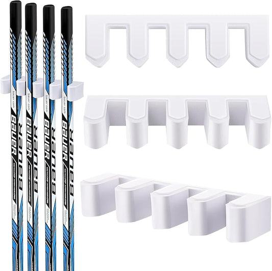 Yousoontic Hockey Stick Holder Wall Mount, 1-6 Stick Capacity, Ice and Field Hockey Organizer (Decor & Storage 2-in-1) for Home Garage Room Office Sports Decoration