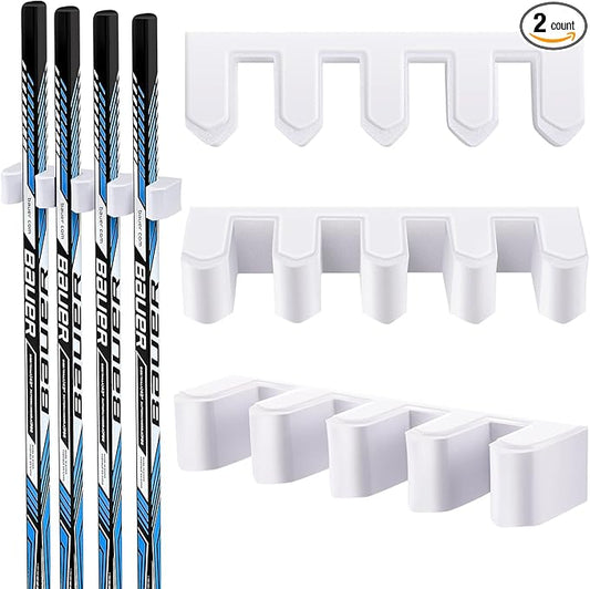 Yousoontic Hockey Stick Holder Wall Mount, 1-6 Stick Capacity, Ice and Field Hockey Organizer (Decor & Storage 2-in-1) for Home Garage Room Office Sports Decoration