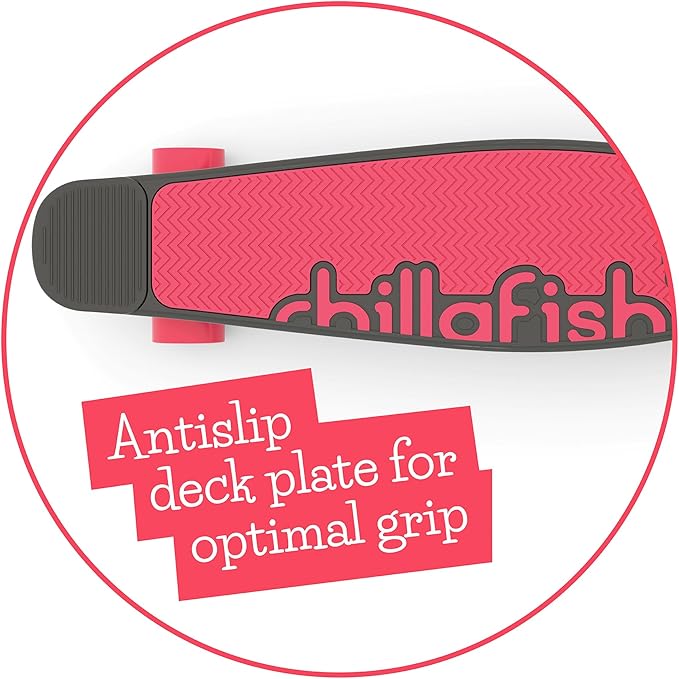 Chillafish Skatieskootie Customizable Training Skateboard and Lean-to-Steer Scooter with Detachable Stability Handlebar, Ages 3+