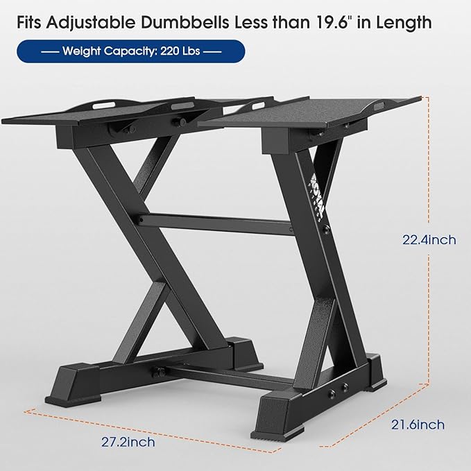 Adjustable Dumbbell Rack Weight Rack Heavy Duty, Home Gym Dumbbell Storage Stand Holder, Black