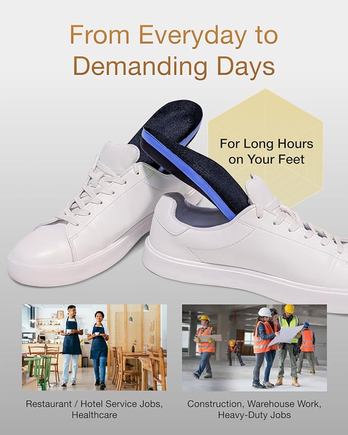 Premium Quality Gel Shoe Insoles from Japan, Shock Absorption, High Arch Support, Walking, Golf Insoles Men, Shoe Inserts Women, Shoe Insoles Women, Shoe Inserts Men, Unisex Sole Inserts, M