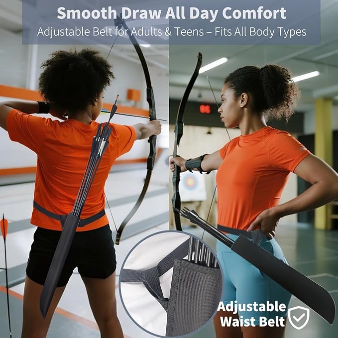 Hard Case Hip Quiver with Adjustable Belt,Wear-Resistant Arrow Quiver for Compound Bow,Quiver Arrow Holder for Archery, Hunting Lightweight Archery Quiver