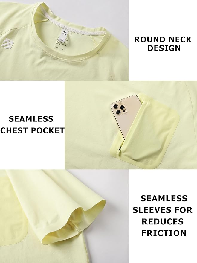 Moisture Wicking Quick Dry Soft Pickleball Workout Hiking Camping Running Shirts for Men Outdoor Sports