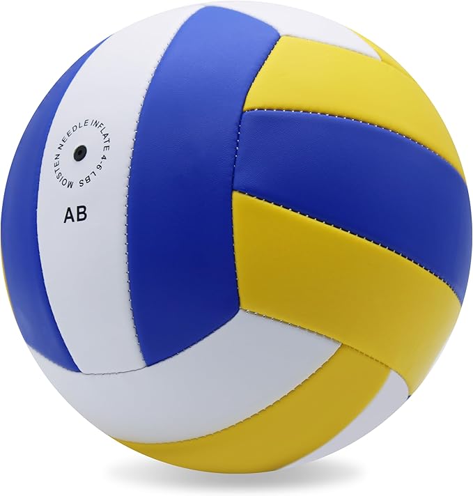 Magicorange Volleyball, 6 Pack Official Size 5 Volleyballs- PU Leather Indoor Outdoor Soft Touch Recreational Volleyballs for Beach Play, Game,Gym,Training -Includes Ball Pump