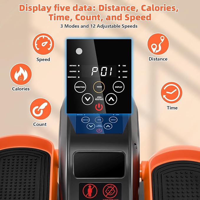 ANCHEER Under Desk Elliptical, Ellipse Leg Exerciser for Seniors Fully Assembled , Electric Seated Pedal Exerciser with Remote Control & 12 Adjustable Speed/Resistance