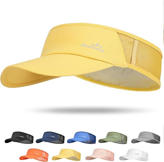 GXCROR Sports Sun Visor Hat Men Women, Lightweight Breathable Quick Dry Sports Sun Hat for Running Golf Tennis