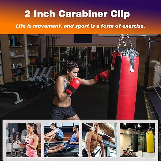 60PCS 3'' Spring Snap Hook Carabiners, M8 5/16Inch Galvanized Steel Quick Link Carabiner Clips, Heavy Duty Spring Clips Link Buckle for Outdoors Fishing Camping Hammock Dog Leashes,Black