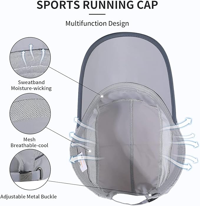 Running Hat Mesh Sports Cap Lightweight Quick Drying Runner Cap for Men Women