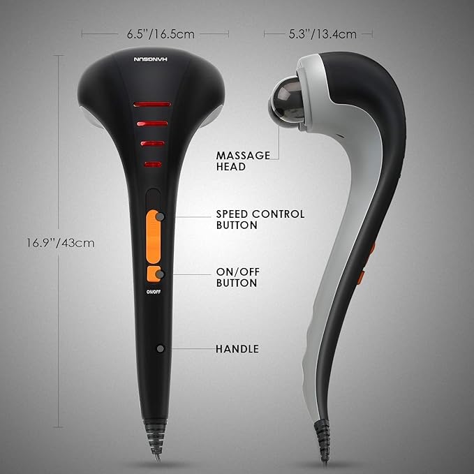 Handheld Neck Back Massager for Pain Relief Deep Tissue, Double Head Full Body Percussion Massage MG400 for Shoulder, Leg, Foot, Muscles