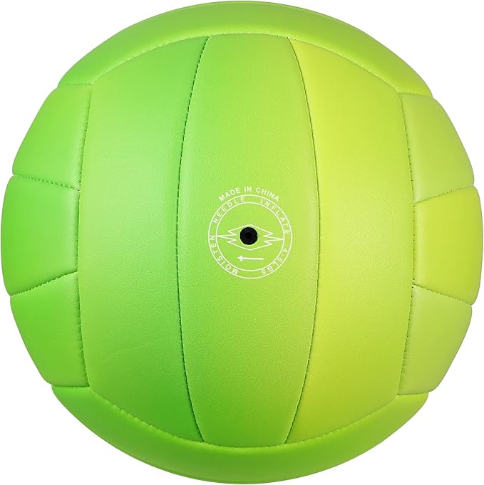 Size 5 Volleyball - Durable PU Leather, Indoor/Outdoor. Soft Control, Great Airtightness for Training/Games. Ideal for All Ages