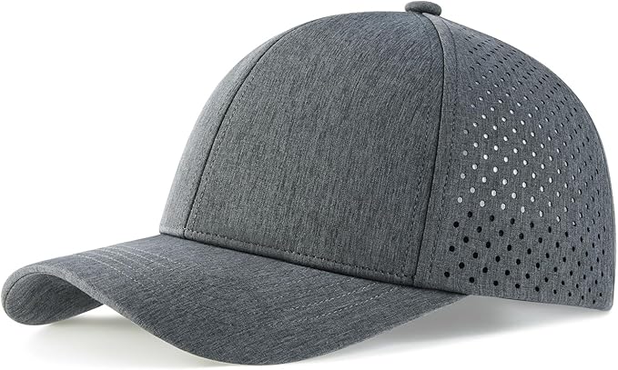 VOBOOM Men Snapback Trucker Hat, Baseball Cap for Breathable Side Laser Cut Holes