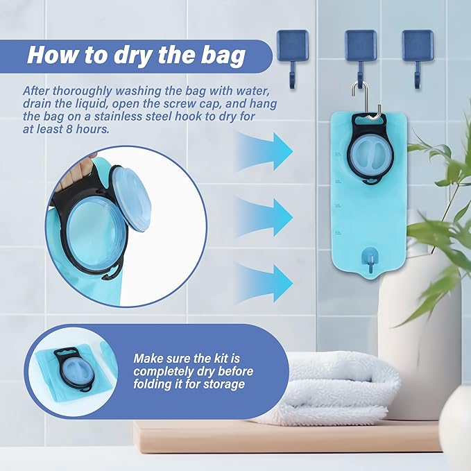 TopQuaFocus Douche Bag kit Home Coffee Enemas with 6.5FT Silicone Tube Portable Enema Bag for Men Women Colon Cleansing Flushing for Colonic Cleanse