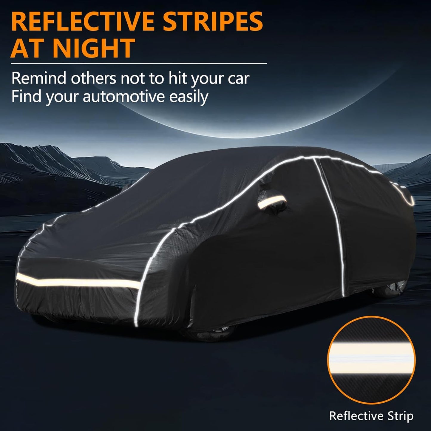Car Cover Waterproof All Weather,6 Layers Car Covers for Automobiles, Full Exterior Cover with Zipper, Outdoor SUV Car Cover Sun UV Rain Snow Wind Protection, Fit for 207"(207*75*74 inch)SUV