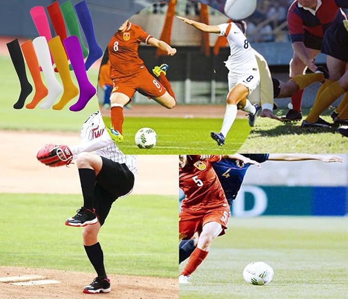 Fitliva Knee High Long Sports Socks Unisex Multicolor 3/6/12 Pairs