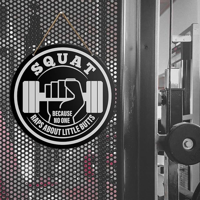 Gym Sign Decor, Home Gym Sign, Funny Gym Decorations, Workout Room Fitness Room Decor Gym Sign Decoration, Gym Bodybuilding Gift for Trainer Exercise Lover Men, Because No One