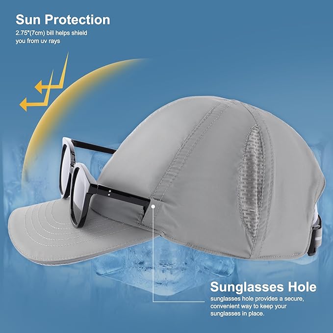 Connectyle Mens Womens Quick Dry Performance Running Cap Lightweight Reflective Sports Hat UPF 50+ Outdoor Athletic Sun Cap