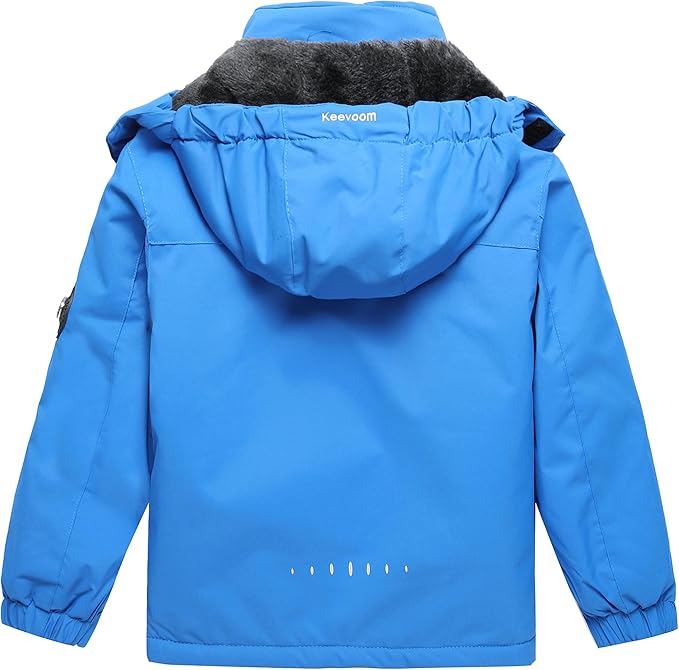 Keevoom Boys Winter Coat Ski Jacket Windproof Kids Snowboard Warm Fleece Snow Coat Waterproof Outdoor Hooded Ski Coats