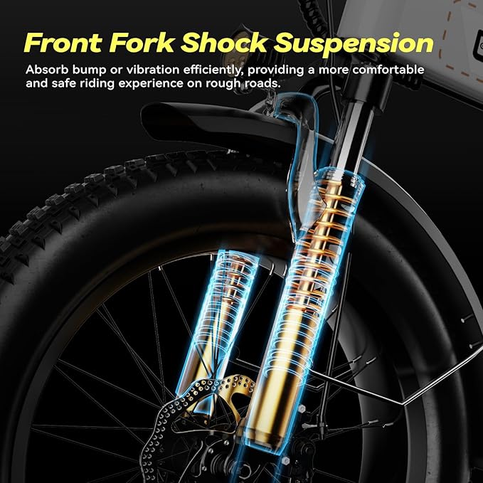 Foldable Electric Bike for Adults, 30+MPH, 48V 20Ah Removable Battery up to 80Miles, 20" Fat Tire Peak 1000W Motor Dirt Ebike Adult Electric Bicycle for City Commute Beach Mountain Adventurous E Bike