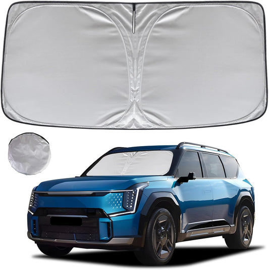 KAYZT Windshield Sun Shade for 2024-2025 Kia EV9 Foldable Sunshade Front Window Custom Fit Car Accessories
