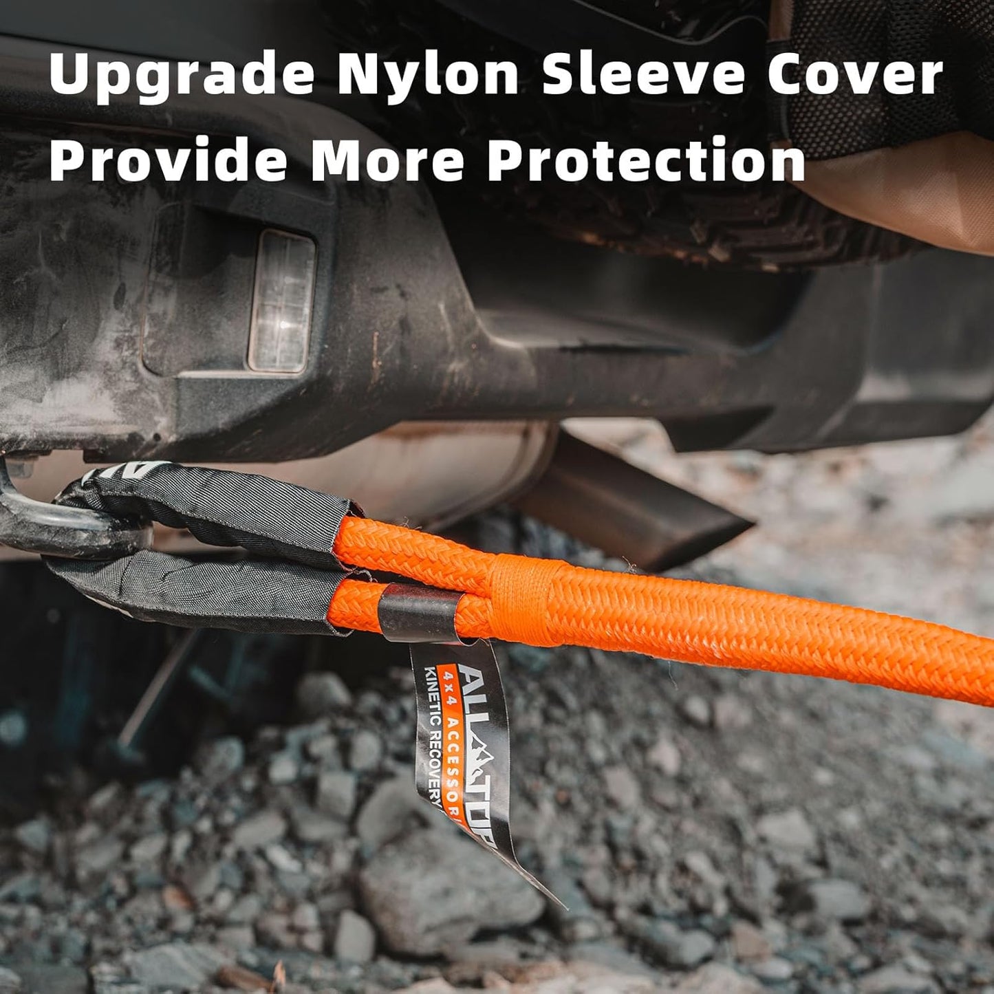 ALL-TOP Kinetic Recovery Rope, 48000Lbs, 1in x 20ft, Heavy Duty 30+% Elasticity, 16000Lbs Work Load Limit for 4x4 Offroad Vehicle