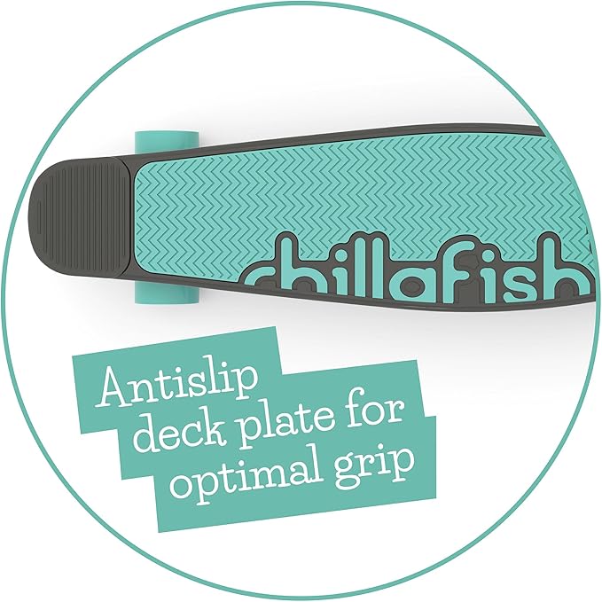 Chillafish Skatieskootie Customizable Training Skateboard and Lean-to-Steer Scooter with Detachable Stability Handlebar, Ages 3+