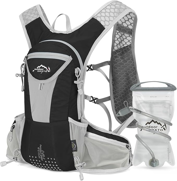 Hydration Pack Backpack, Lightweight Water Backpack with 2L Leakproof Hydration Bladder Daypack for Men Women,Running Hydration Vest for Outdoor Trail