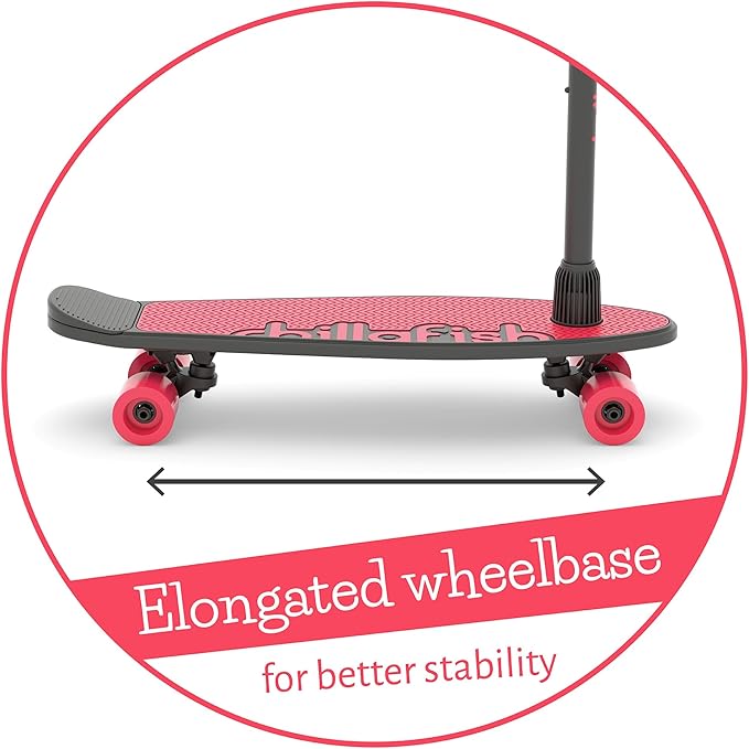 Chillafish Skatieskootie Customizable Training Skateboard and Lean-to-Steer Scooter with Detachable Stability Handlebar, Ages 3+
