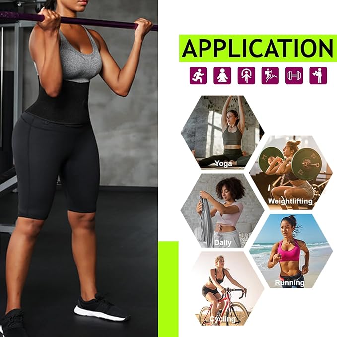 huiming Sauna Sweat Shorts for Women High Waisted stomach Waist Trainer Slimming Leggings Pants Body Shaper