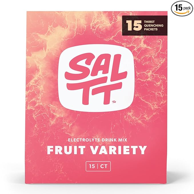 Keto Chow SALTT Electrolytes Powder Packets, Fruit Variety Pack (15 Packets) - Magnesium, Potassium, Sodium, Trace Minerals - Vegan & Gluten Free - Travel Essentials - Made in USA
