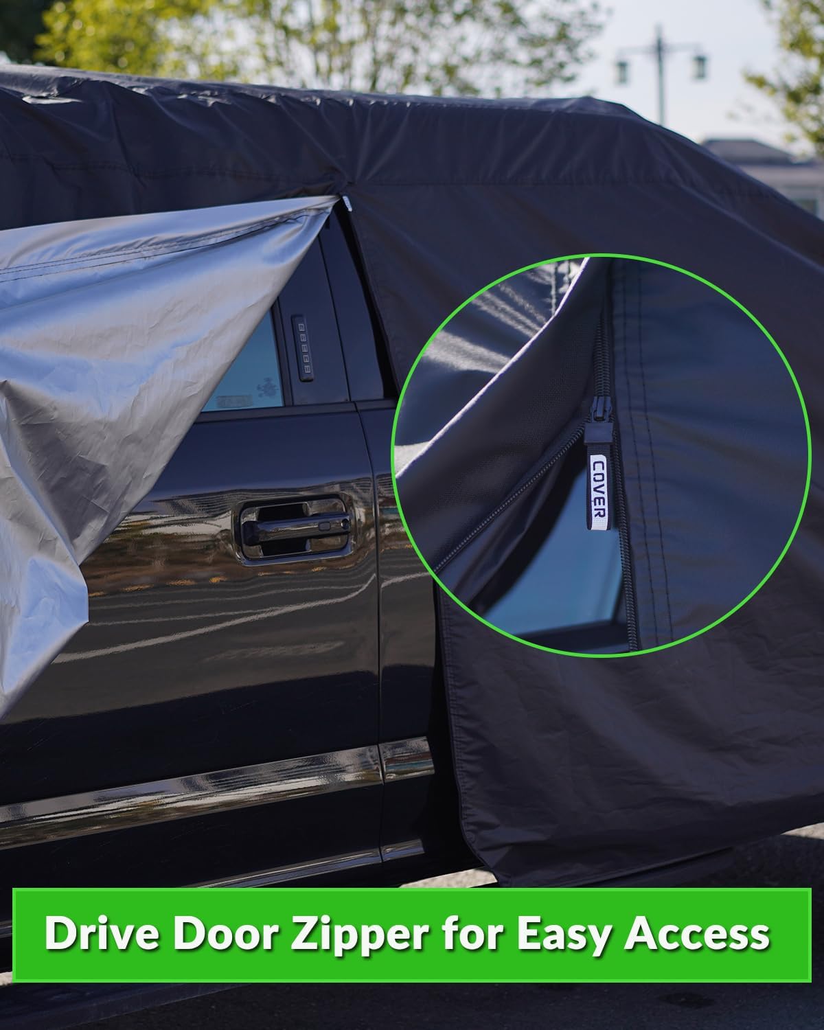 Pickup Truck Cover Waterproof All Weather, Outdoor Indoor Truck Protection Cover for Ford f150 / Chevy Silverado/Dodge Ram 1500, Truck Tarp Cover Black(Length 230 to 242 inch)