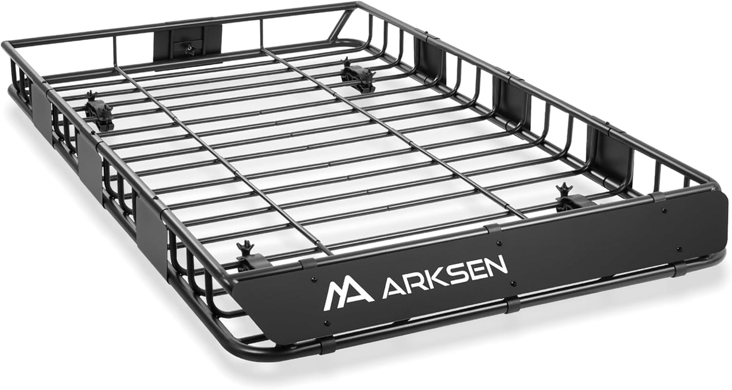 ARKSEN 64 x 39 x 5 Inch Upgrade Universal Roof Rack - 150Lbs Capacity Heavy Duty Rooftop Cargo Carrier with Extension for Car, SUV & Pickup, Durable Steel, Easy Install, Spacious Storage