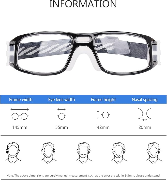 Men Basketball Glasses.Soccer Football Sport Protective Eyewear Safety Goggles,Sports Glasses For Replaceable Lens
