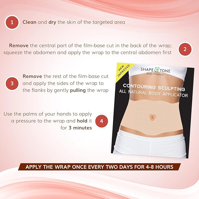 All Natural Moisturizing Body Applicator – Easy to Use Body Wrap -Anti Cellulite Solution- Firming Toning Tummy Wrap (6 WRAPS)
