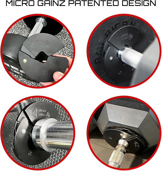 Micro Gainz Dumbbell Fractional 1.25lb Weight Plate, Ideal for Micro Loading, (Choose Color) 4 Piece Fractional Weight Plates, Designed for Dumbbell Training, Made In USA