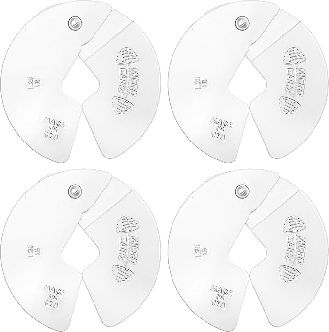 Micro Gainz Dumbbell Fractional 1.25lb Weight Plate, Ideal for Micro Loading, (Choose Color) 4 Piece Fractional Weight Plates, Designed for Dumbbell Training, Made In USA