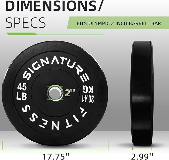 Olympic Bumper Plates Set, 2" Weight Plates for Strength Training & Weightlifting, Paris or Set or Set with Barbell, Multiple Options