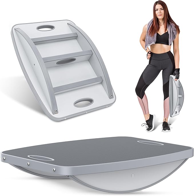 Advanced Wood Balance Board, Portable Non-Slip 500lb Rocking Board for Standing Desk, Physical Therapy, Yoga Practice, Core Strength Stability Balance Training Board for Men, Women, Kids and Seniors