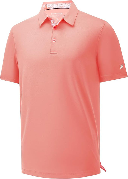 Mens Polo Shirts Short Casual Solid Stylish Dry Fit Performance Designed Collared Golf Polo Shirts for Men
