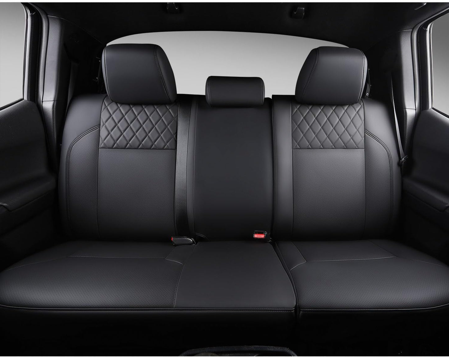 PTYYDS Seat Covers Compatible with 2016-2023 Toyota Tacoma Seat Covers SR5 TRD Off Road Limited PU Leather Car Full Set Protector Replacement for 2016-2023 Toyota Tacoma Accessories